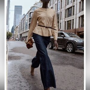 Zara faux suede peplum jacket